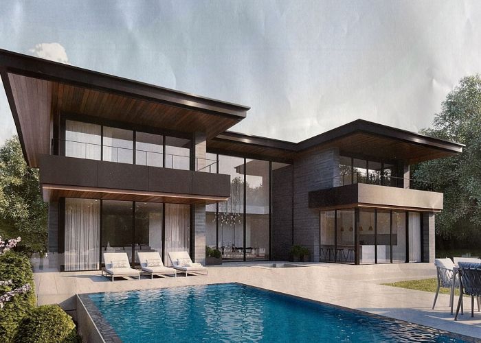 Contemporary villa with lake view